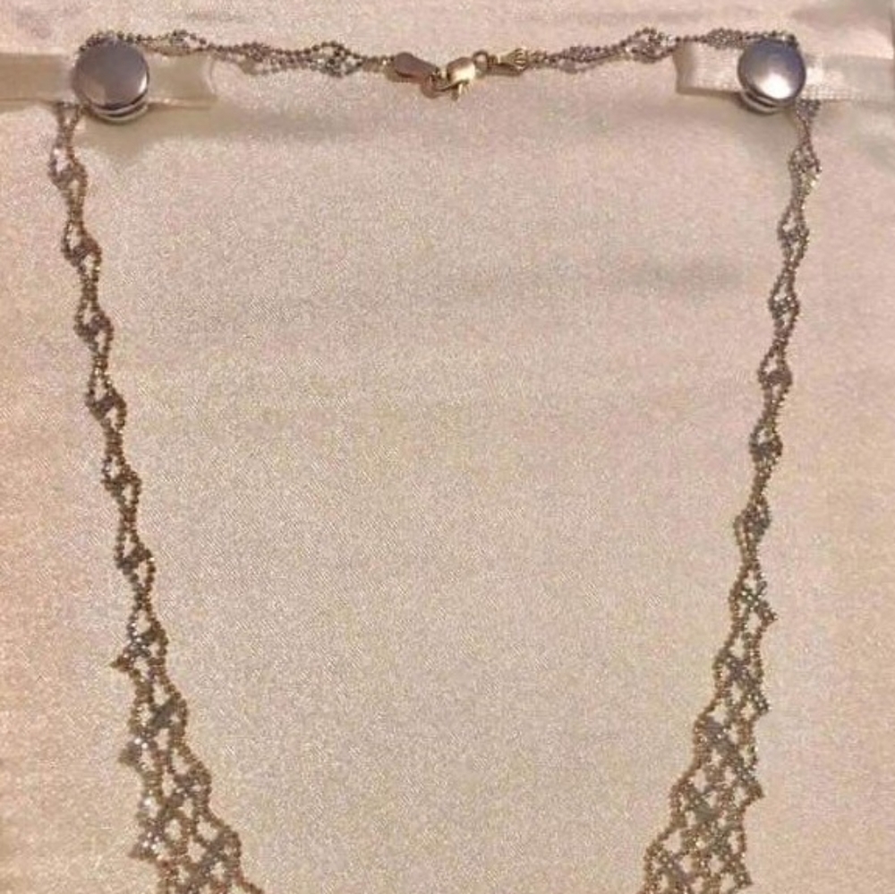 ▪︎ 14k Solid Gold 2tone Beads Necklace ▪︎ - Picture 2 of 10